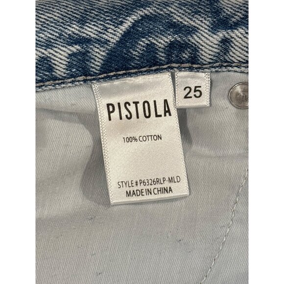 PISTOLA Cassie Super High Rise Straight Jeans in Moonlight Distressed 25 Womens - Picture 9 of 14